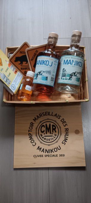 Coffret WOODBOX # 4 MANIKOU Duo avec 2 cols 50cl